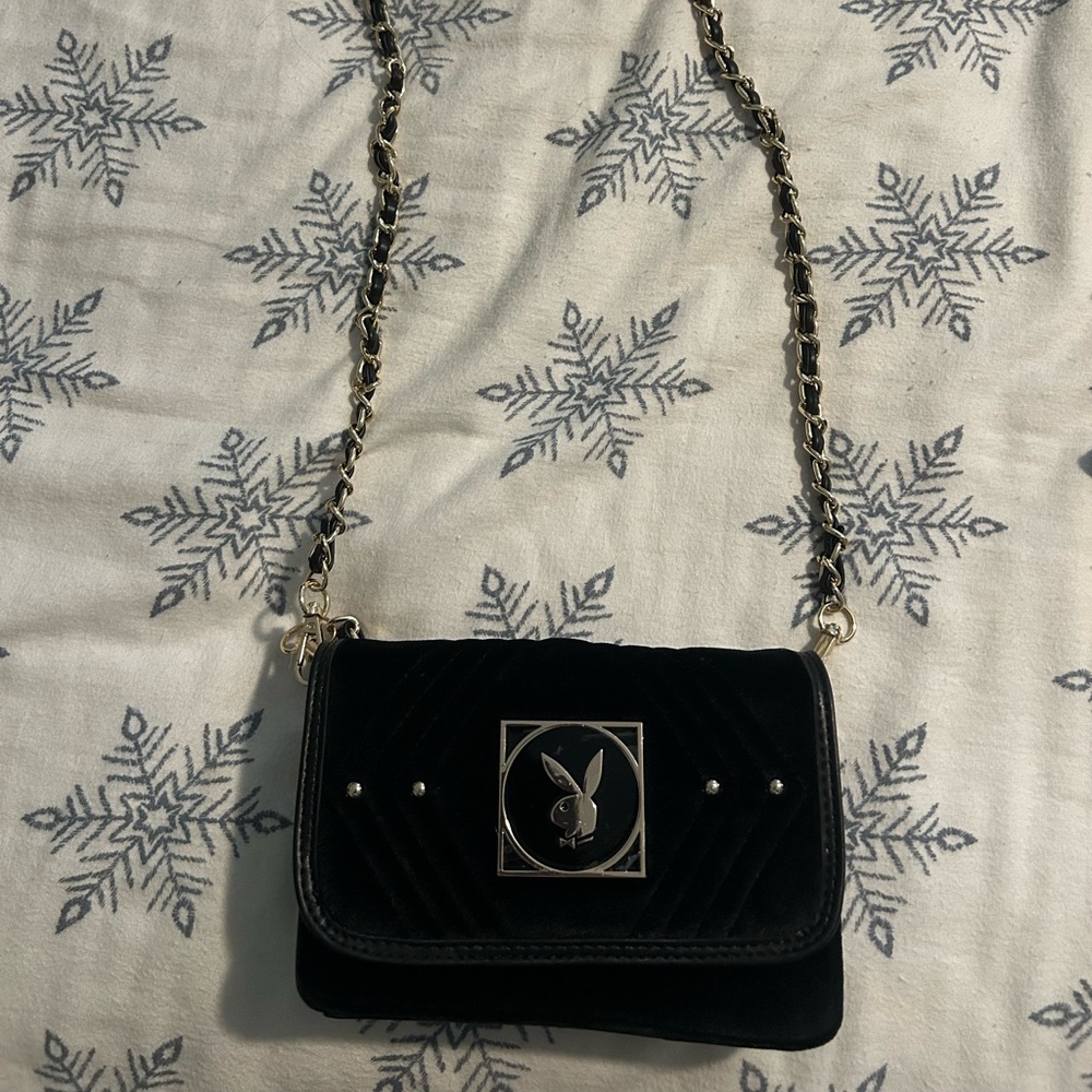 PLAYBOY Black Crossbody Bag with Chain Strap